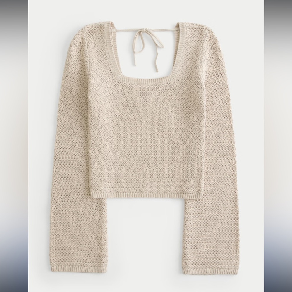 NWOT Hollister Crochet Square Neck Top